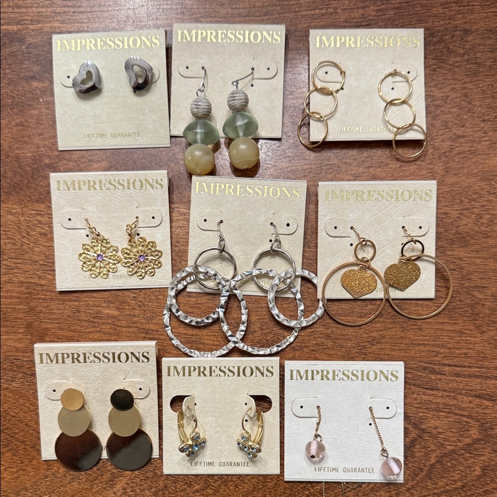 Impressions Elegant Gold and Silver Earring Collection 1